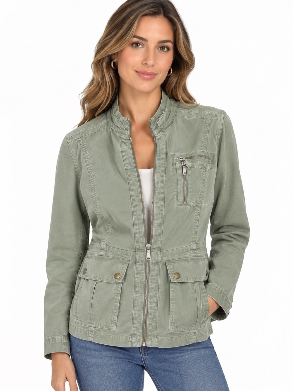 Lucky Brand Olive Green Military Field Jacket size Medium